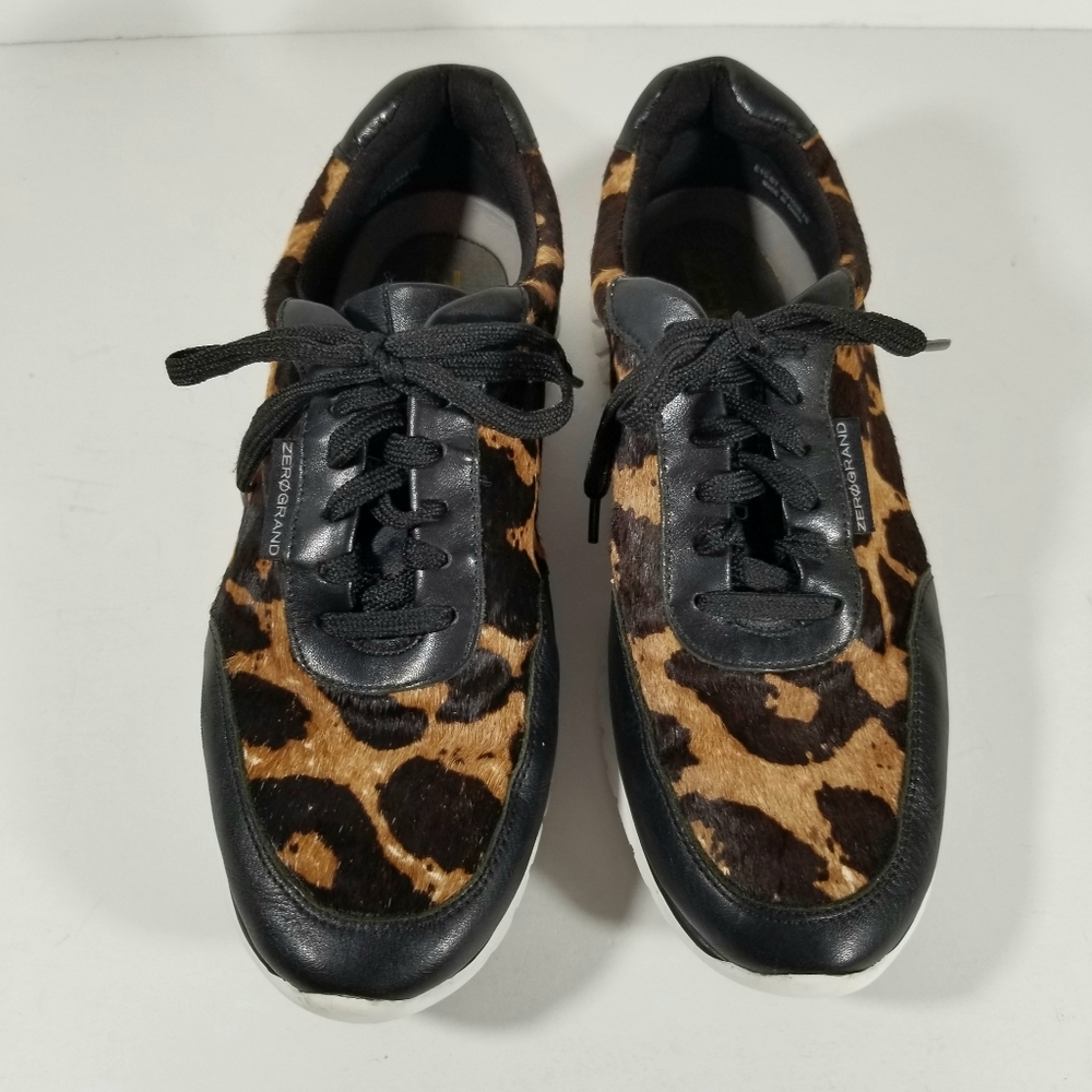 Cole Haan Zero Grand Sneakers Leopard Print Women's Size 7 Lace Up Shoes